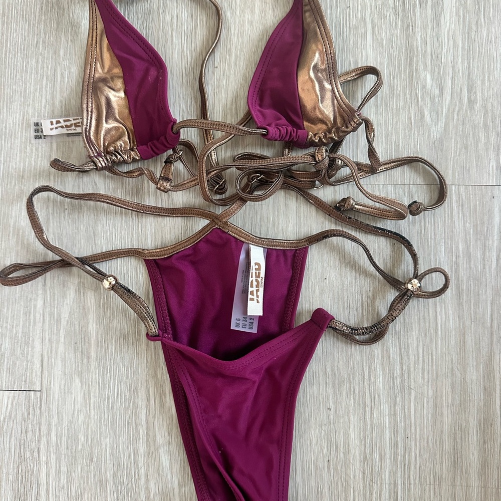 Purple and Gold Bikini Set